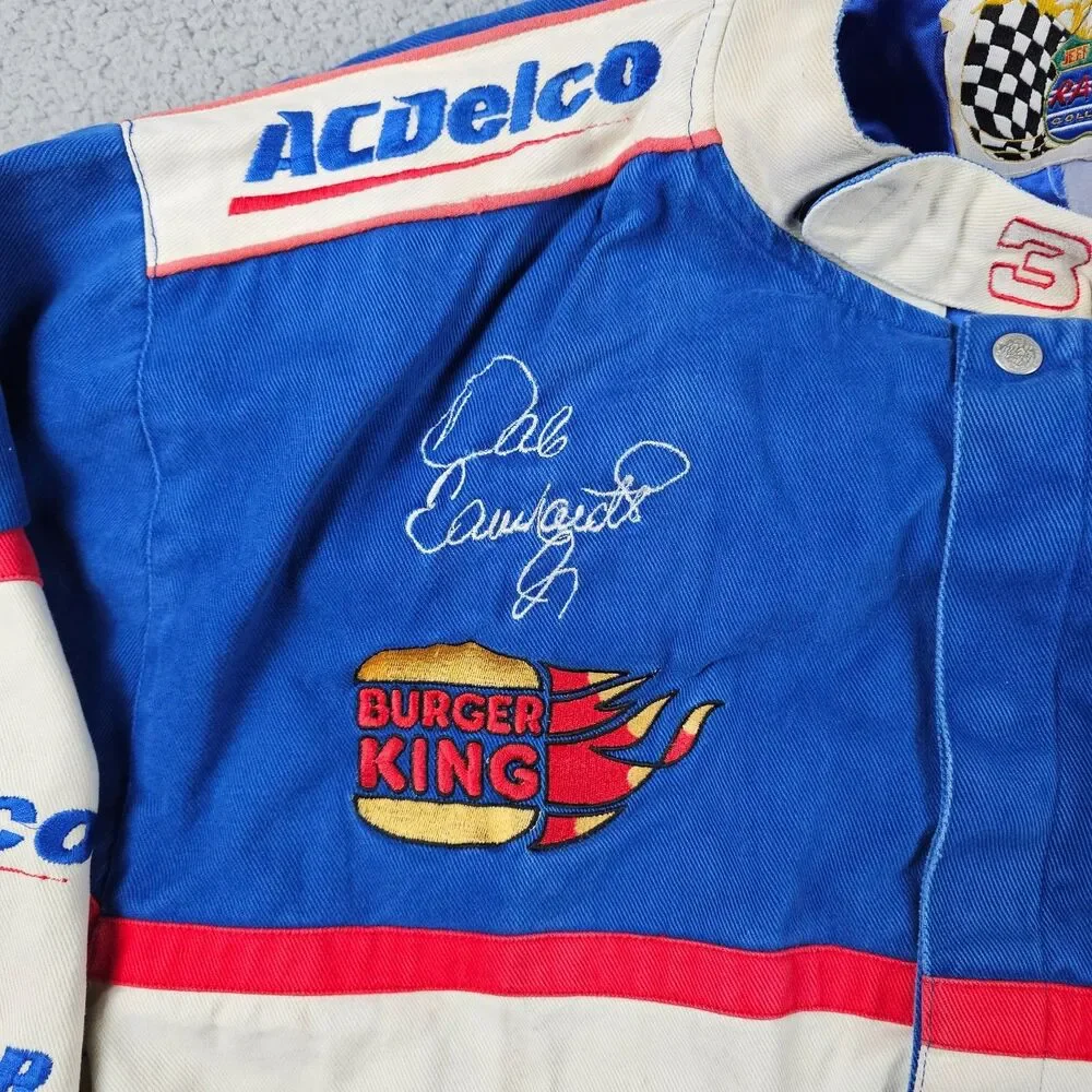 Vintage Jeff Hamilton Dale Earnhardt Jr Jacket Mens 2XL #3 Distressed Nascar 90s